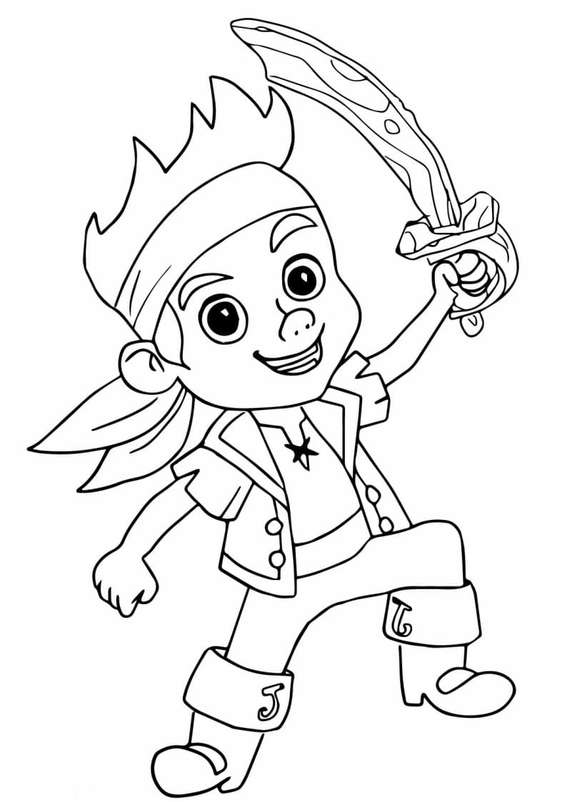 Jake a Piráti základní tisknutelné omalovánka