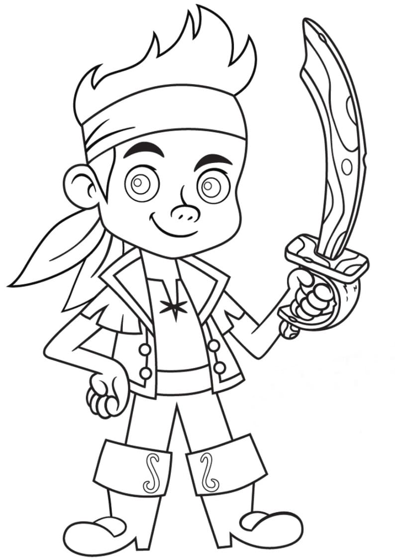 Jake a Piráti zdarma pro děti omalovánka