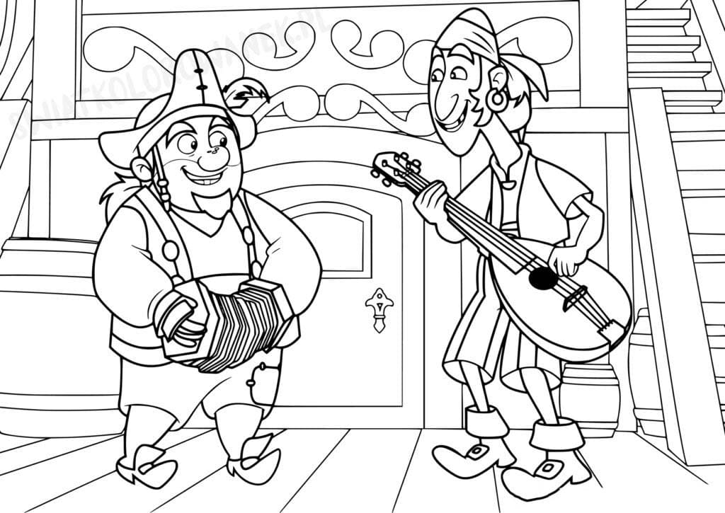 Jake a Piráti zdarma snadný omalovánka