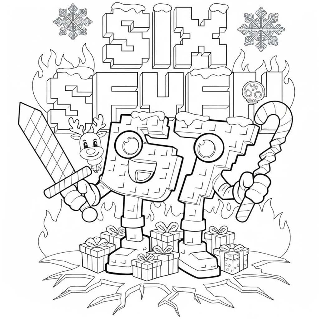 Nakreslete 67 Brainrot 2 omalovánka