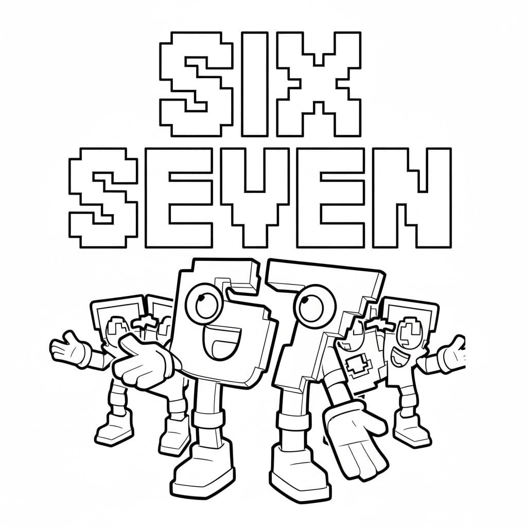 Nakreslete 67 Brainrot k vytisknutí omalovánka