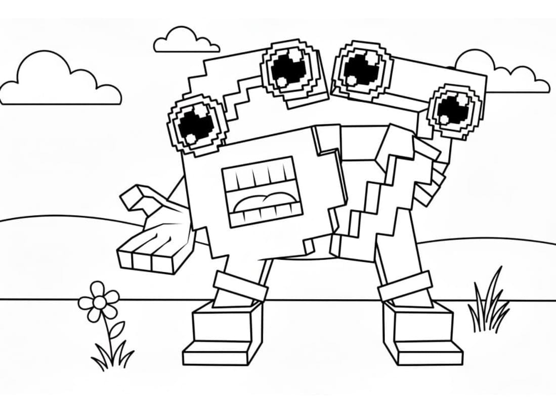 Nakreslete 67 Brainrot prostý tisknutelné omalovánka