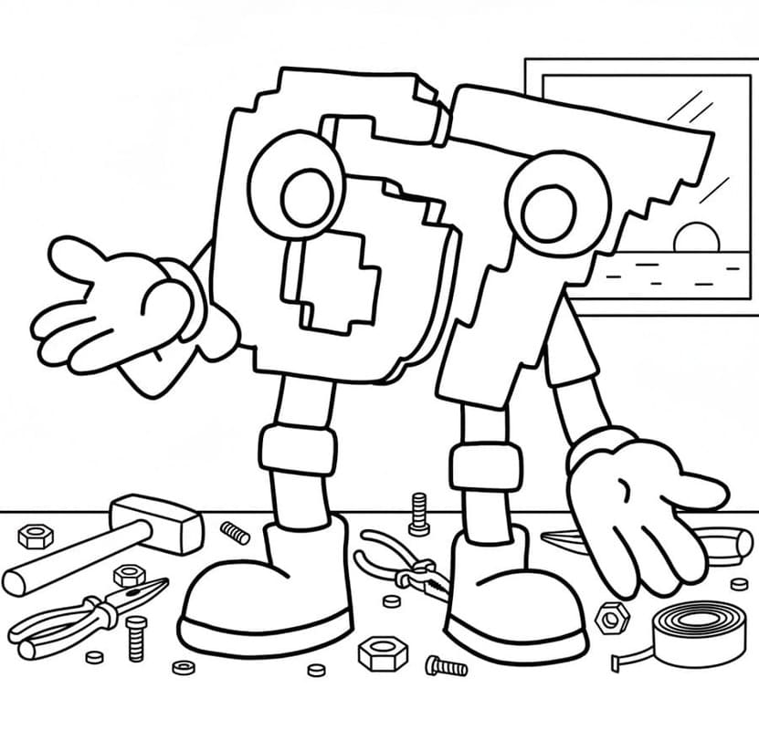 Nakreslete 67 Brainrot snadný tisknutelné omalovánka