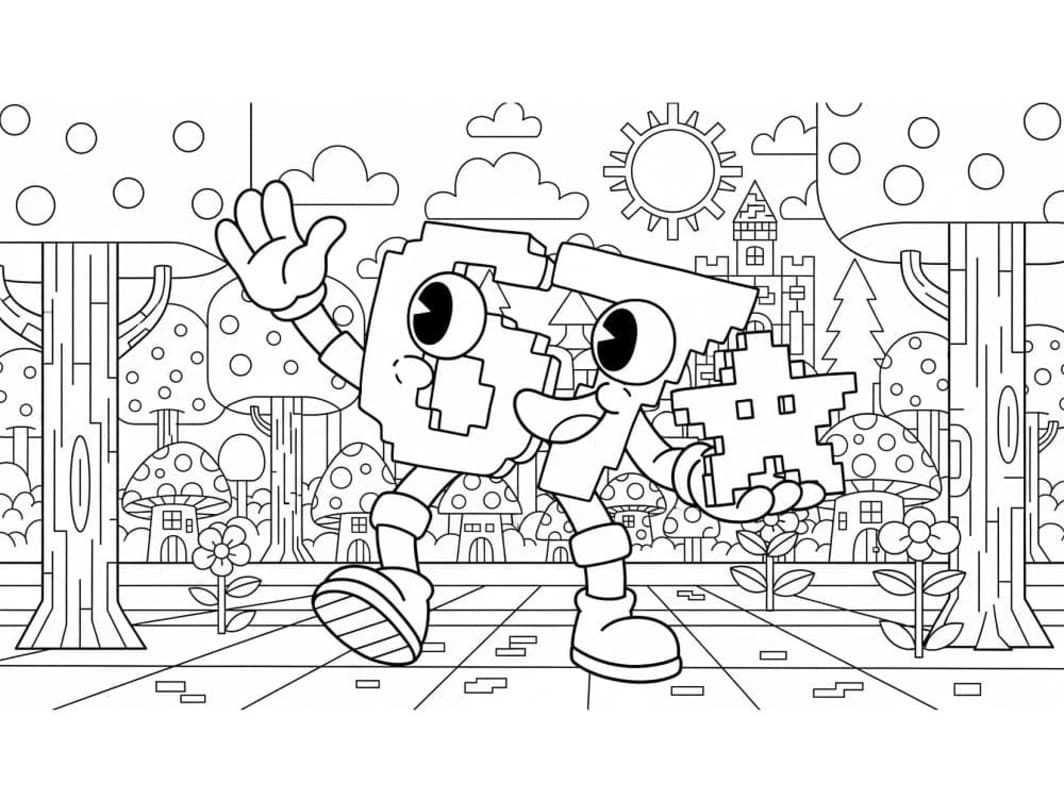 Nakreslete 67 Brainrot snadný omalovánka