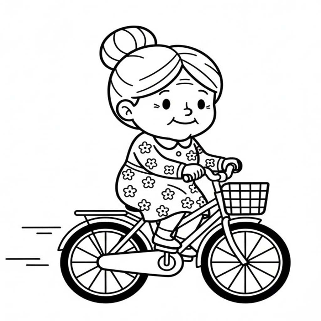 Nakreslete Babička k vytisknutí zdarma omalovánka