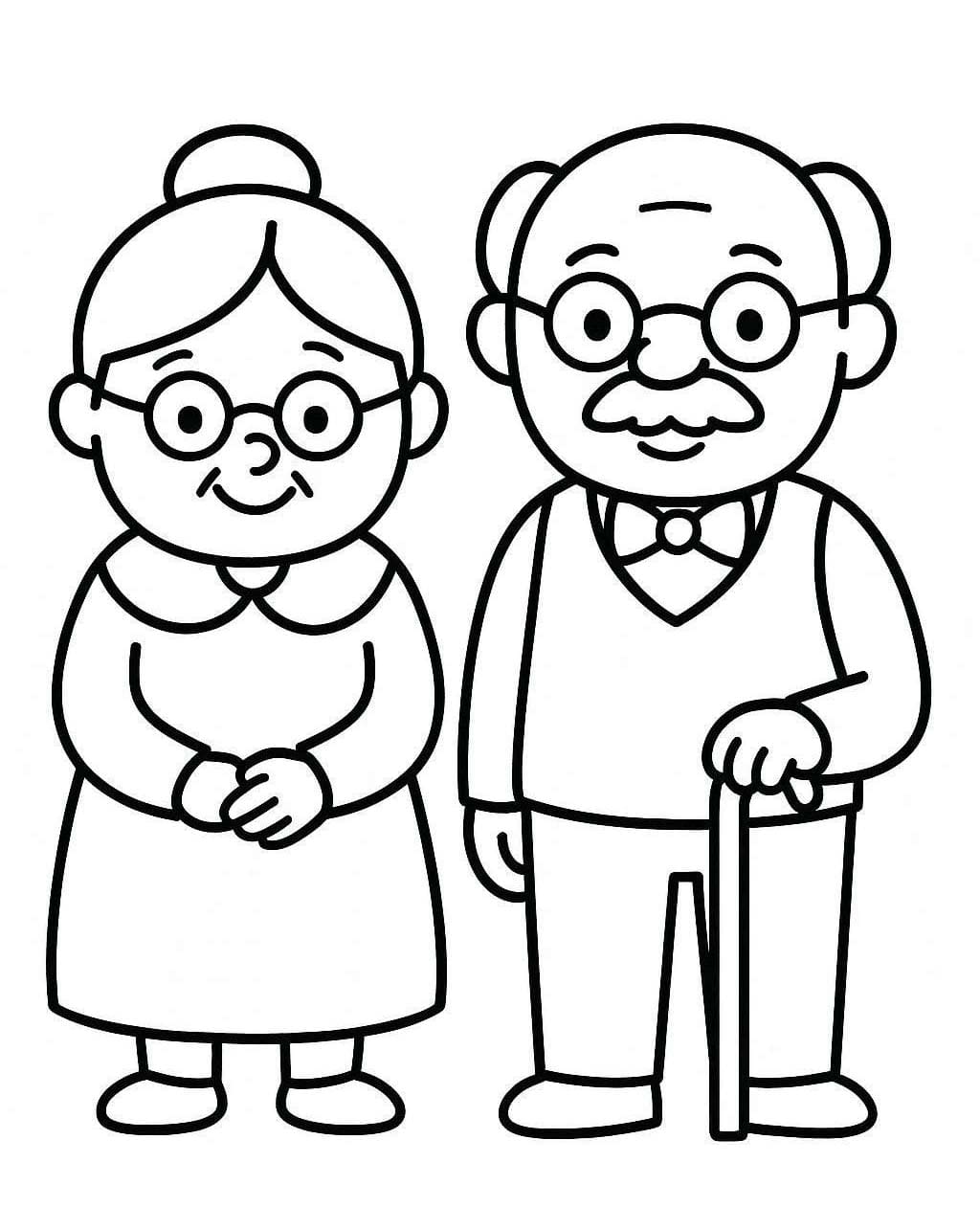 Nakreslete Babička snadný tisknutelné omalovánka