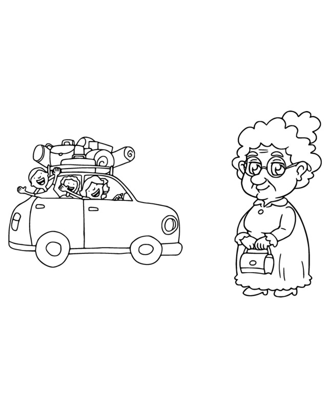 Nakreslete Babička tisknutelné pro děti omalovánka