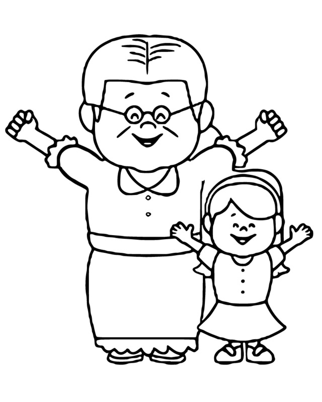 Nakreslete Babička zdarma snadný tisknutelné omalovánka