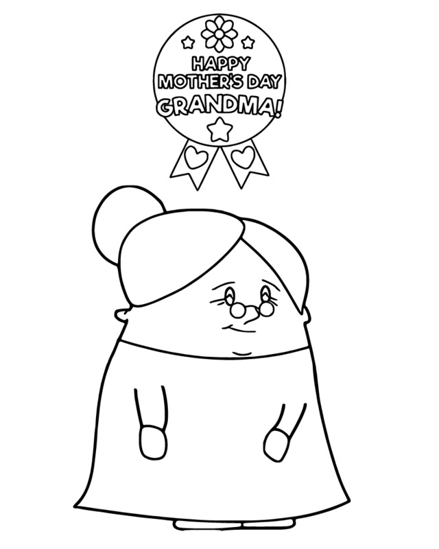 Nakreslete Babička zdarma základní tisknutelné omalovánka