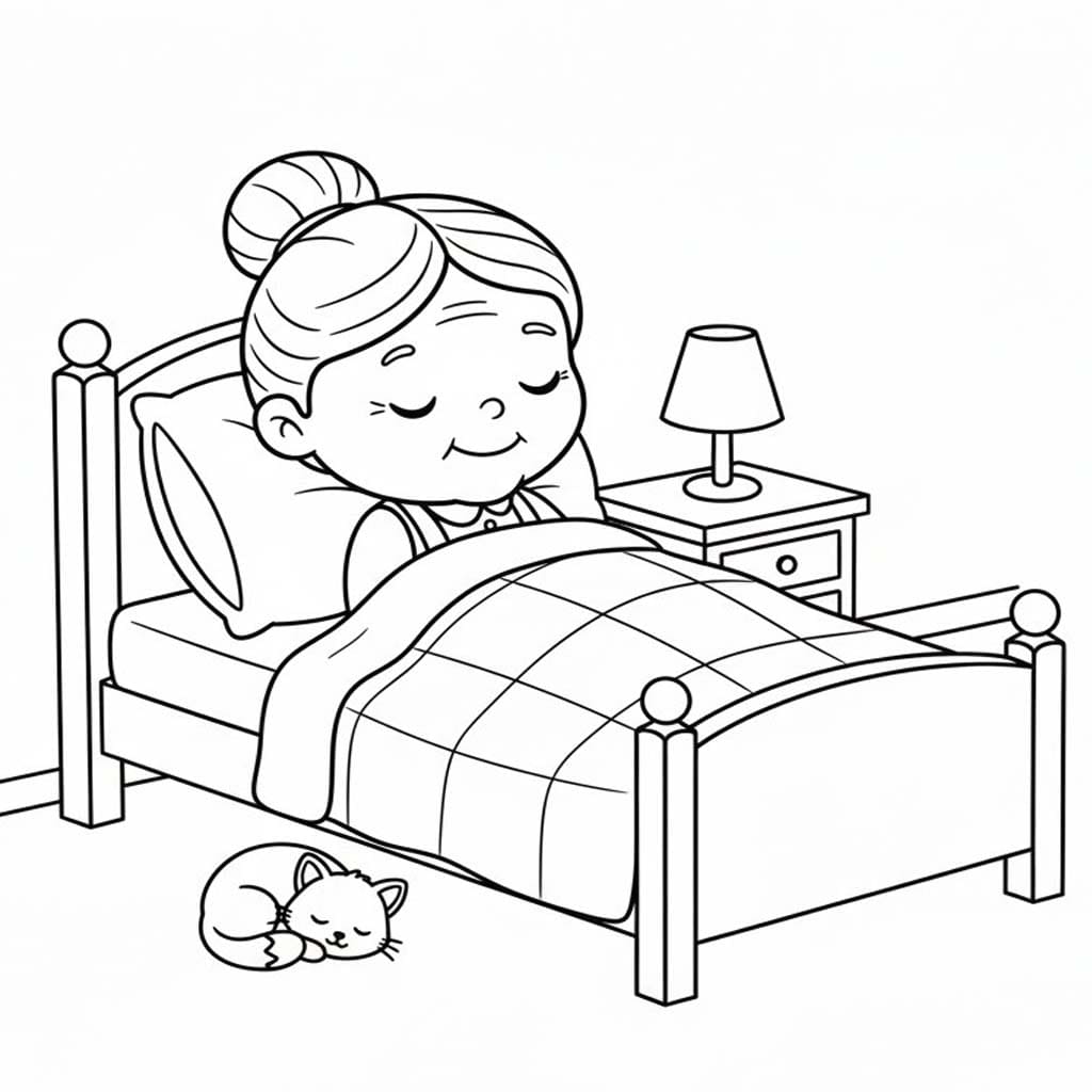 Nakreslete Babička zdarma omalovánka