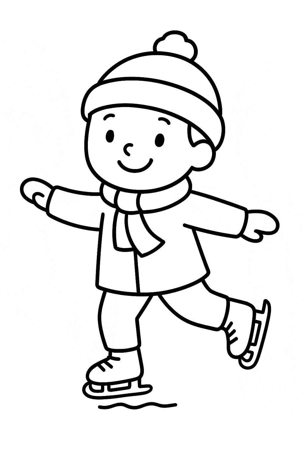 Nakreslete Bruslení tisknutelné pro děti omalovánka