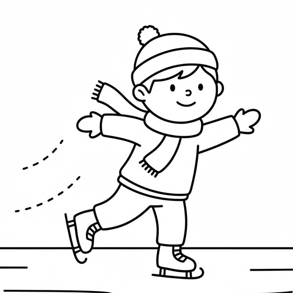 Nakreslete Bruslení zdarma snadný tisknutelné omalovánka