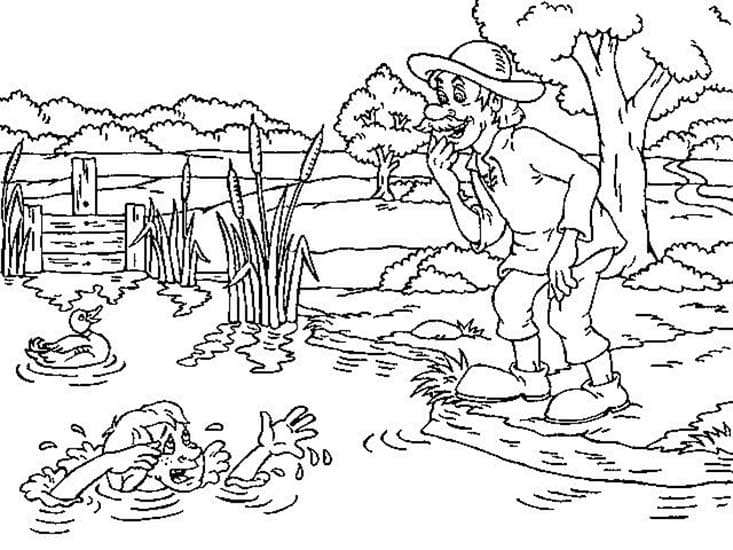 Nakreslete Čert a Káča k vytisknutí zdarma omalovánka