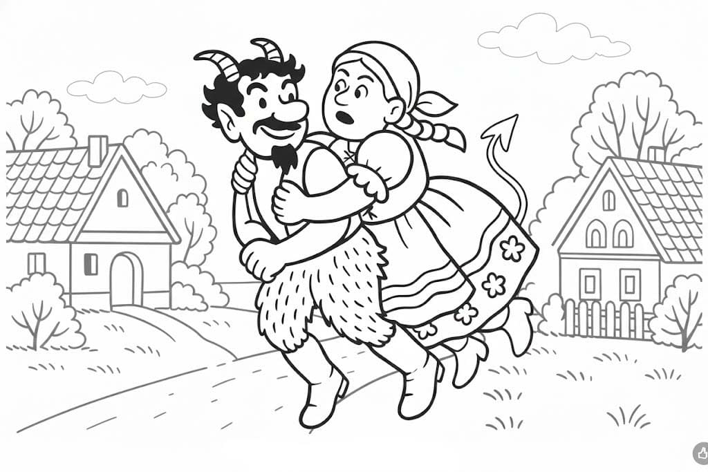 Nakreslete Čert a Káča prostý u dětí omalovánka