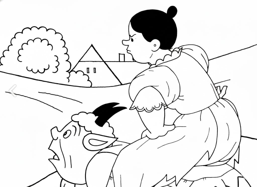 Nakreslete Čert a Káča snadný u dětí omalovánka