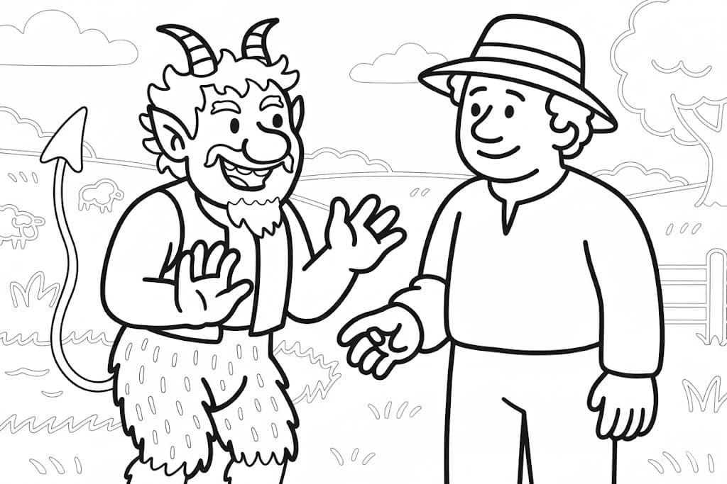 Nakreslete Čert a Káča snadný omalovánka