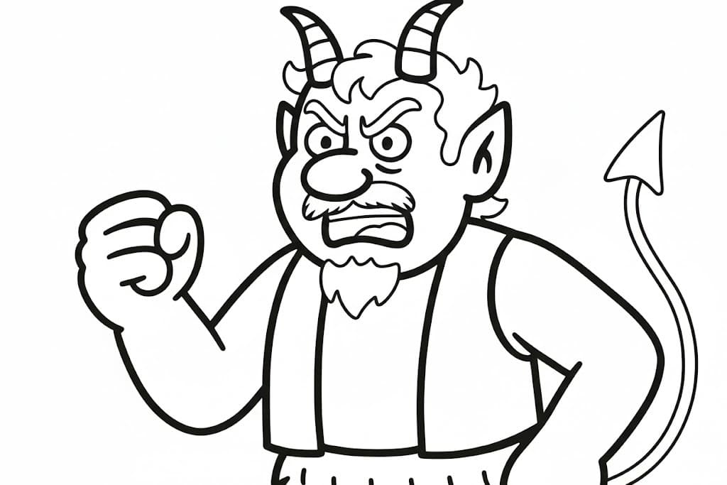 Nakreslete Čert a Káča základní u dětí omalovánka