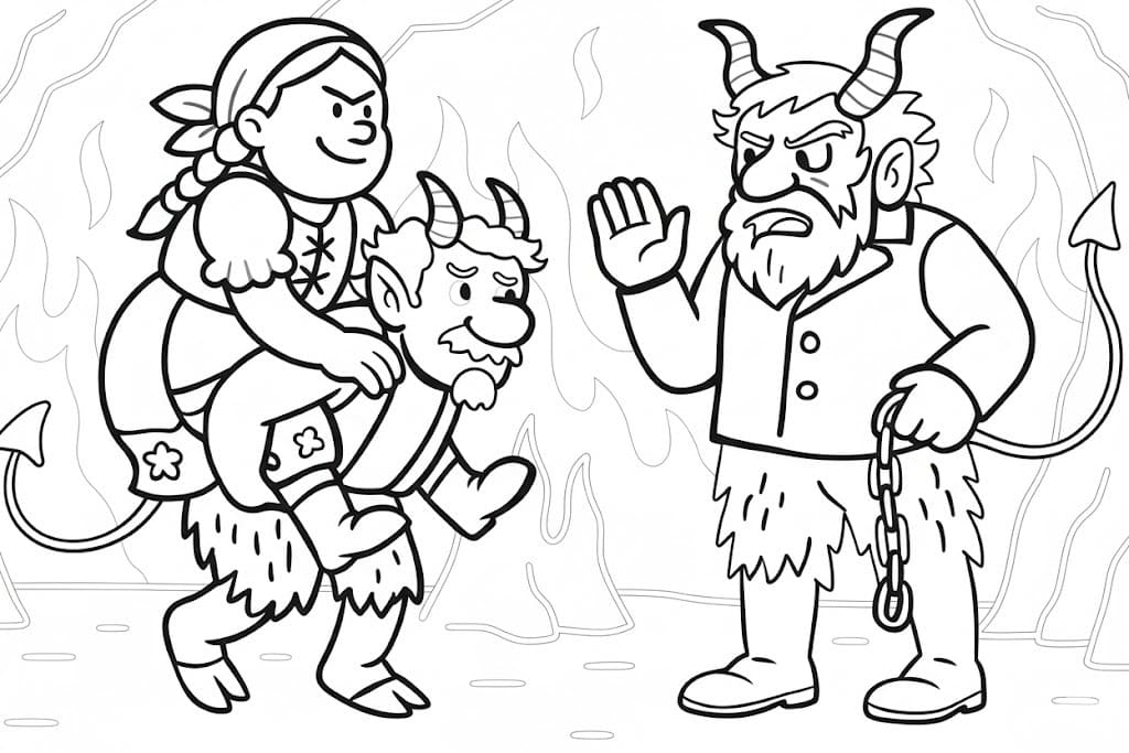 Nakreslete Čert a Káča základní omalovánka