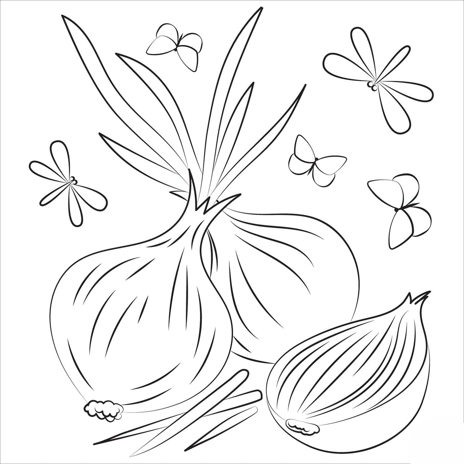 Nakreslete Cibule pro děti omalovánka