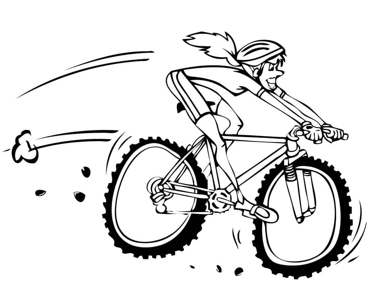 Nakreslete Cyklistika prostý tisknutelné omalovánka