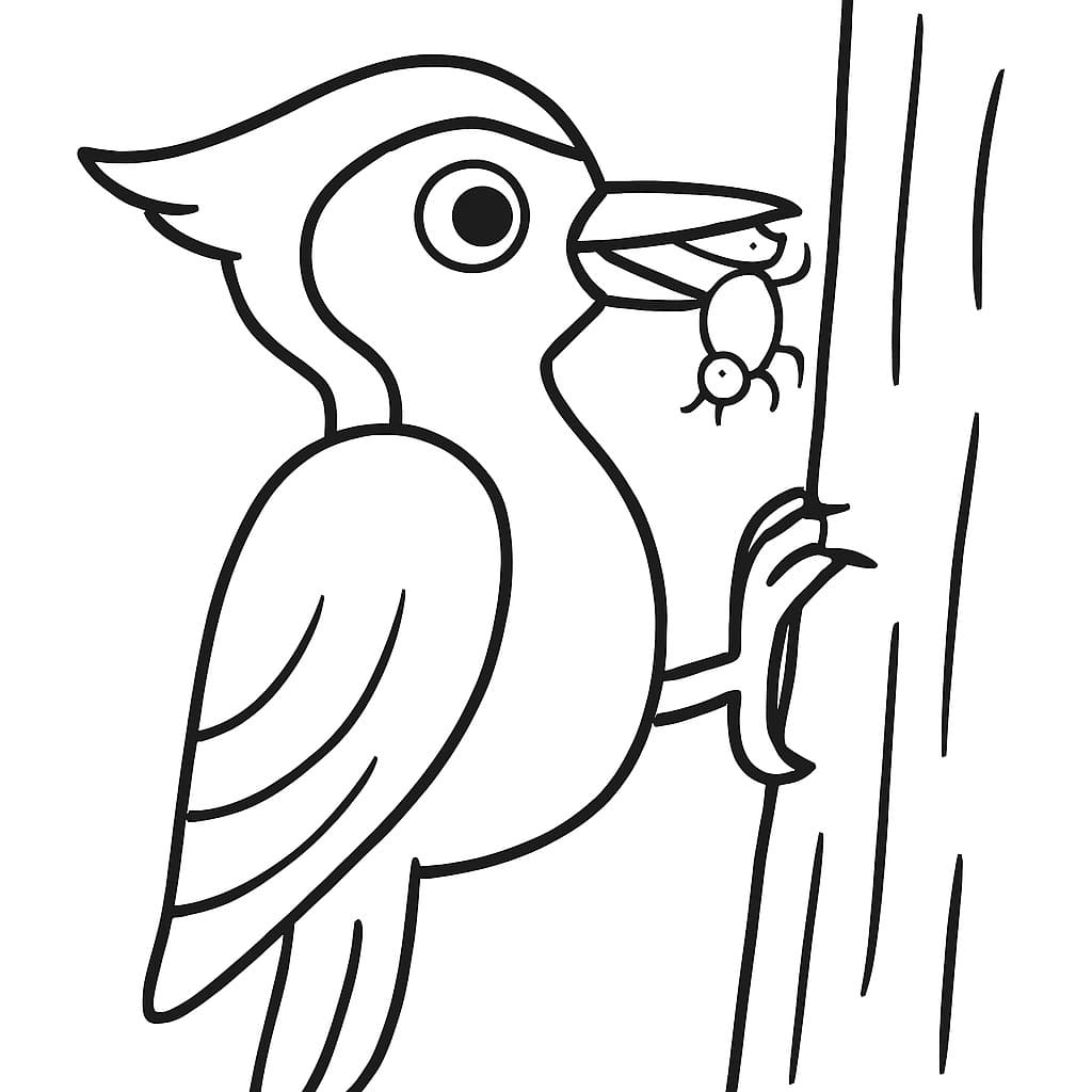 Nakreslete Datel zdarma pro děti omalovánka