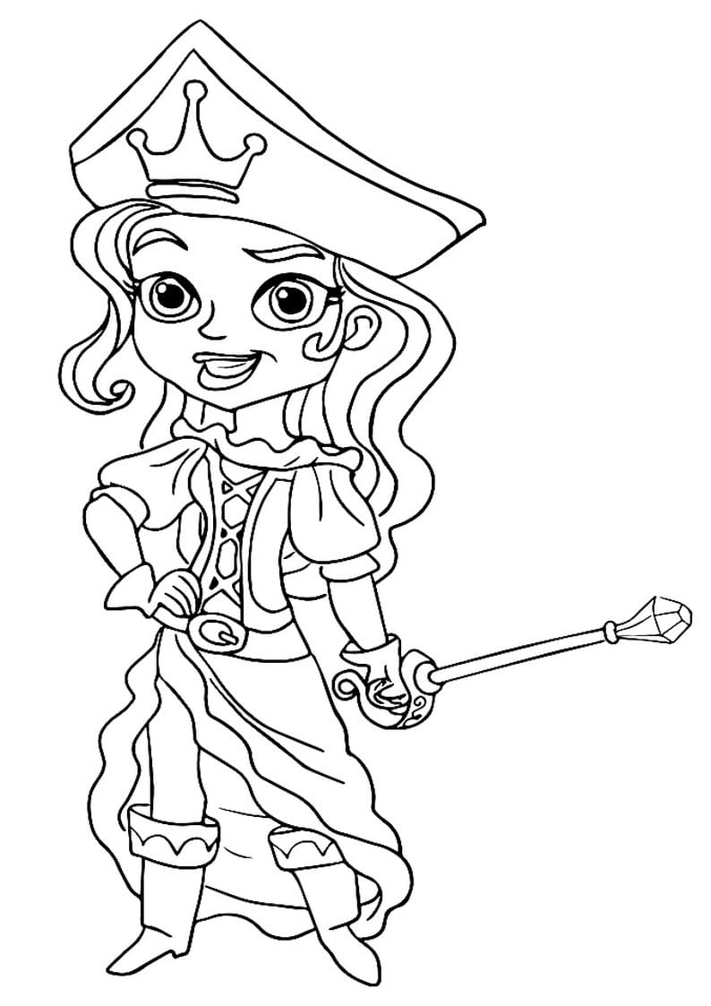 Nakreslete Jake a Piráti karikatura omalovánka