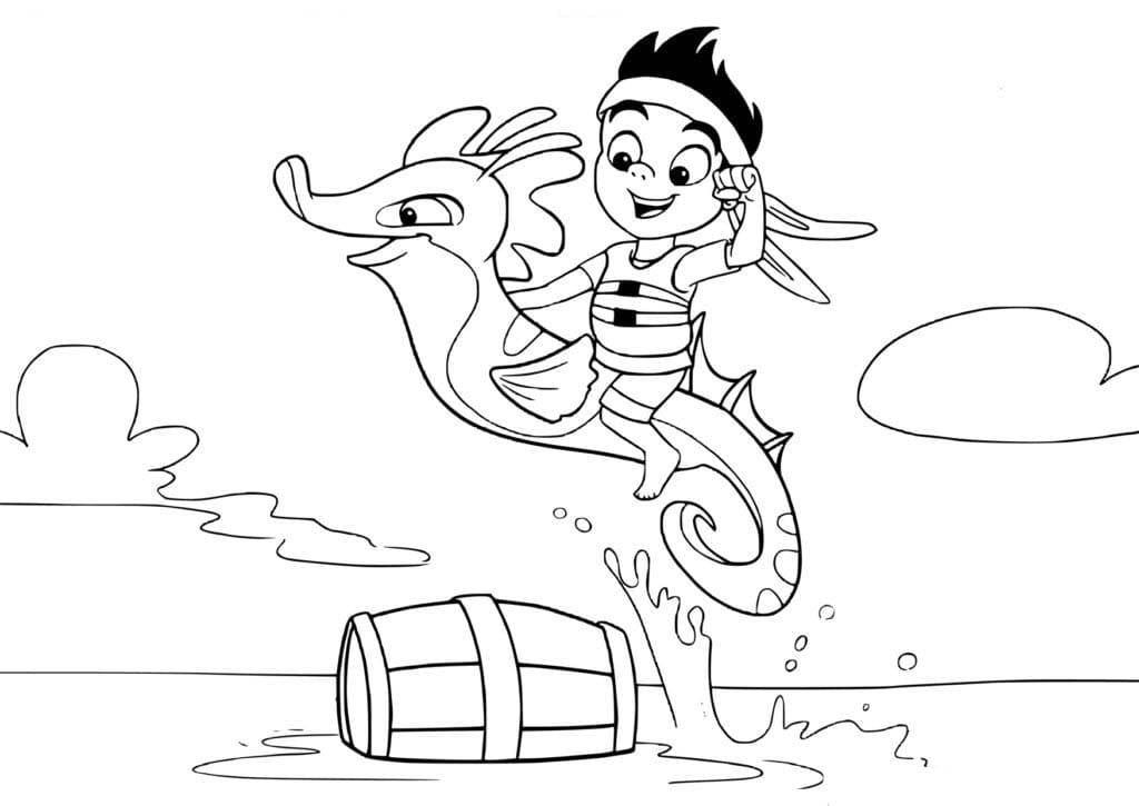 Nakreslete Jake a Piráti snadný omalovánka