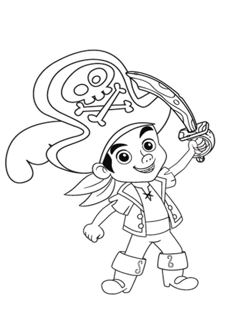 Nakreslete Jake a Piráti základní tisknutelné omalovánka