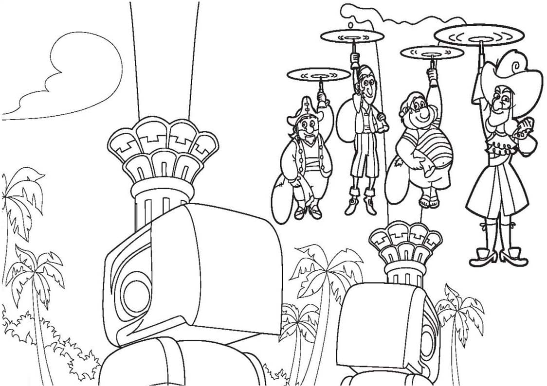 Nakreslete Jake a Piráti zdarma prostý omalovánka
