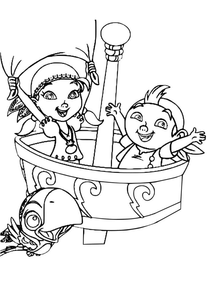 Nakreslete Jake a Piráti zdarma snadný omalovánka