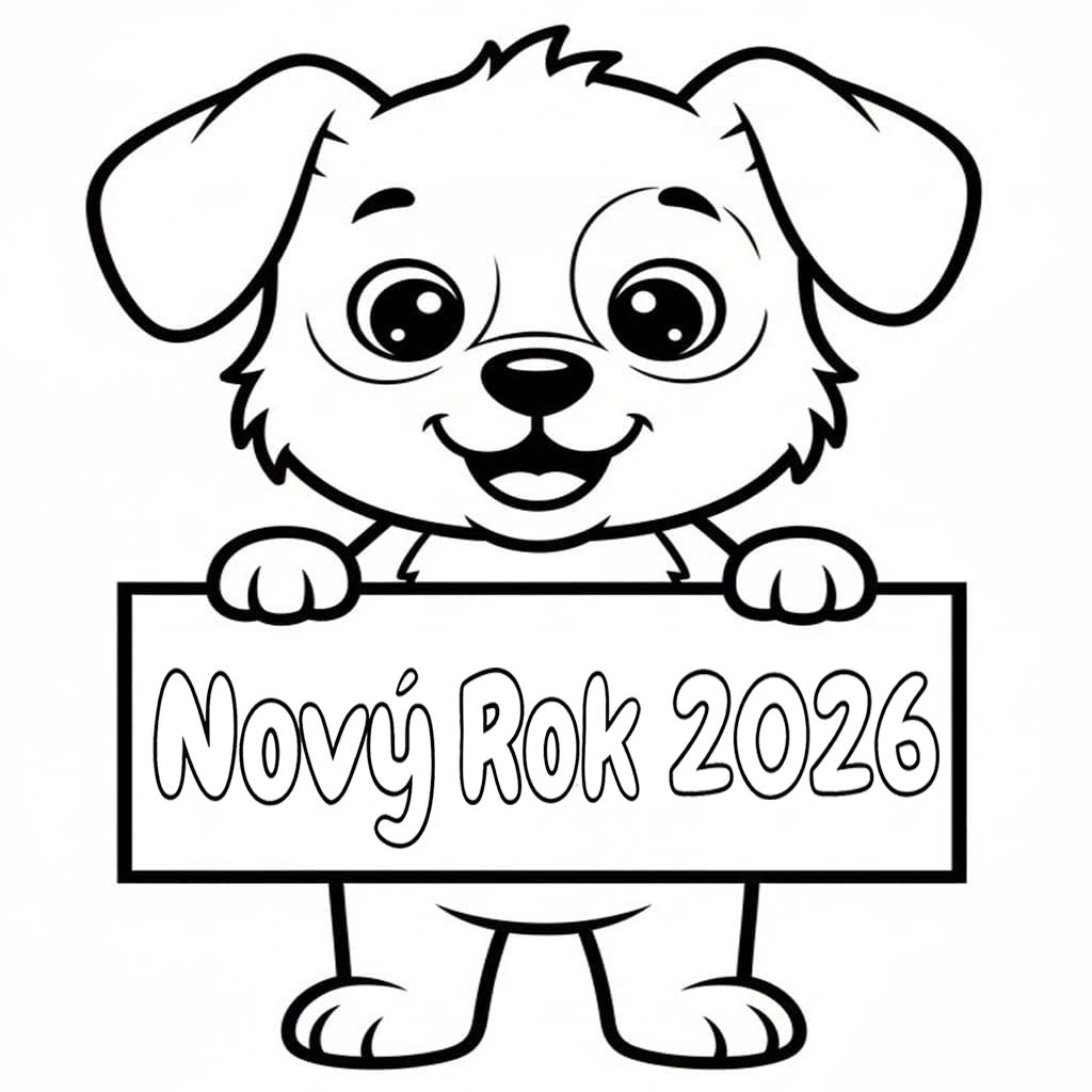 Nakreslete Nový Rok 2026 k vytisknutí zdarma omalovánka