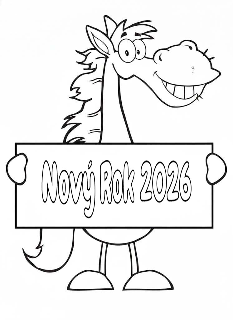 Nakreslete Nový Rok 2026 pro děti omalovánka