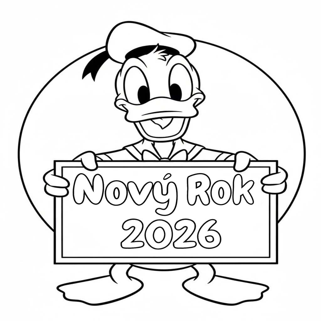 Nakreslete Nový Rok 2026 snadný tisknutelné omalovánka