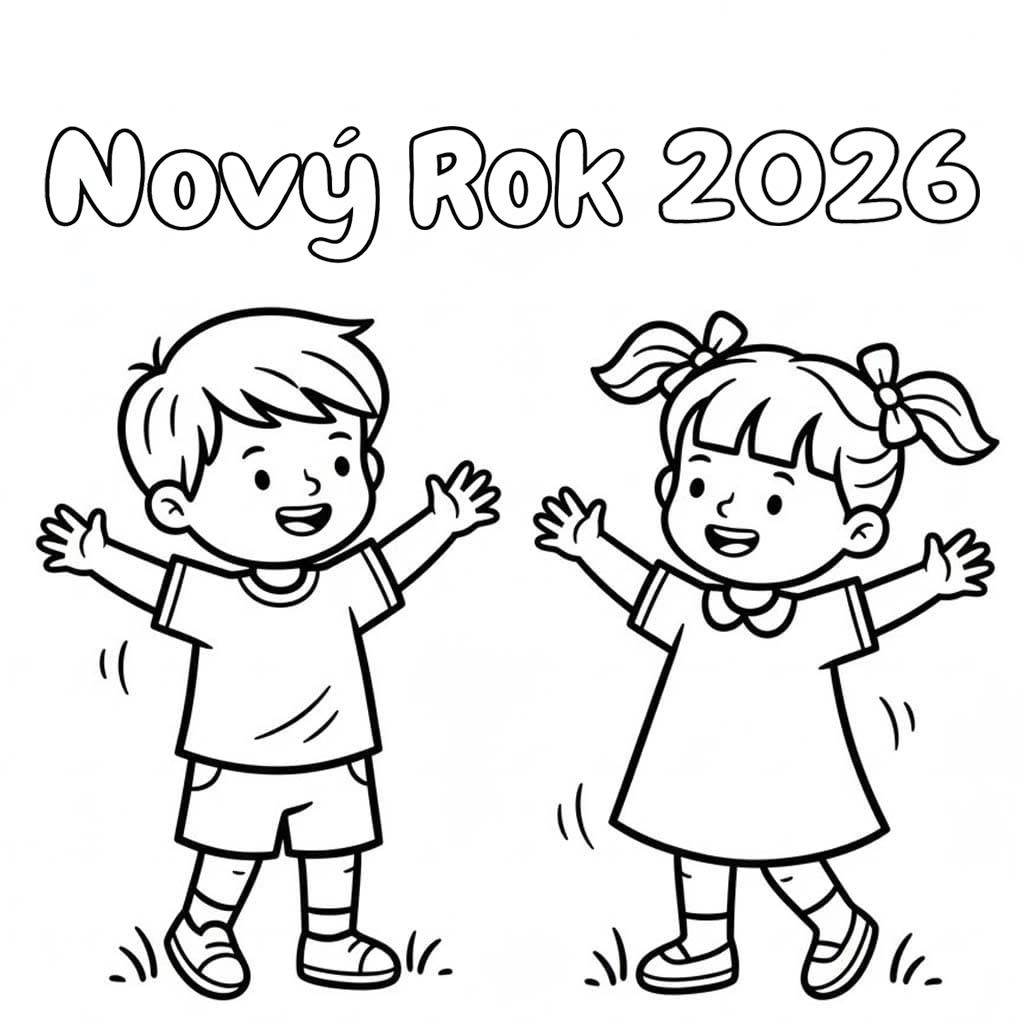 Nakreslete Nový Rok 2026 tisknutelné omalovánka