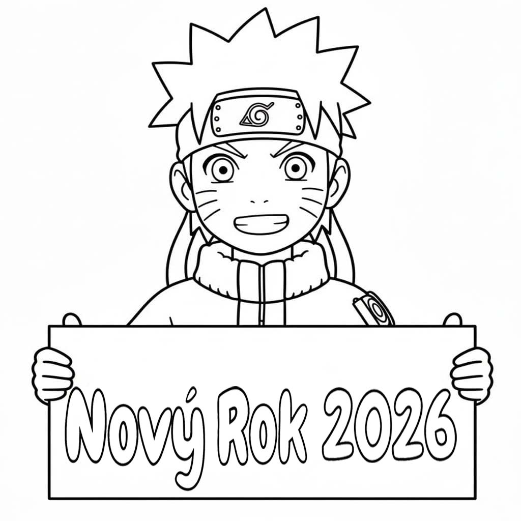 Nakreslete Nový Rok 2026 základní omalovánka