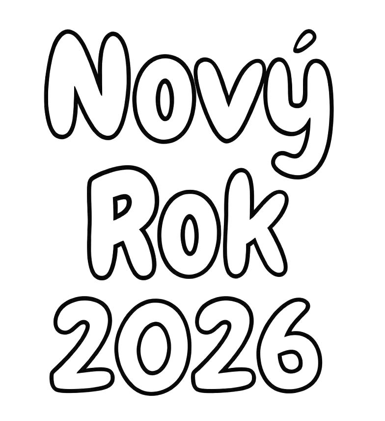 Nakreslete Nový Rok 2026 omalovánka