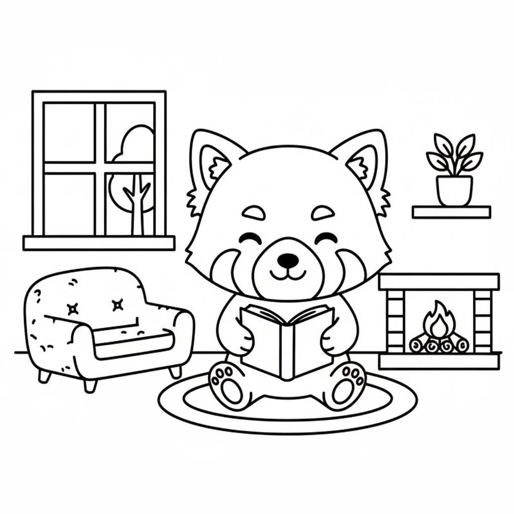 Nakreslete Panda červená 1 omalovánka