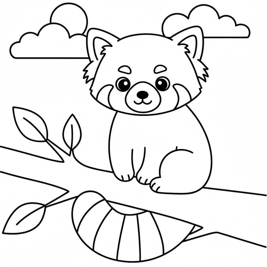 Nakreslete Panda červená 2 omalovánka