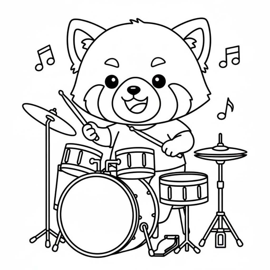 Nakreslete Panda červená 4 omalovánka