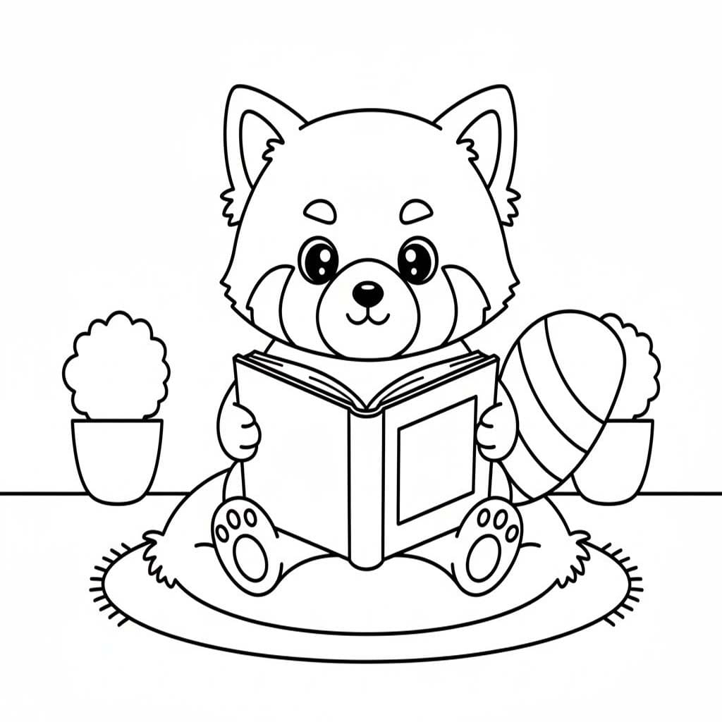 Nakreslete Panda červená 6 omalovánka