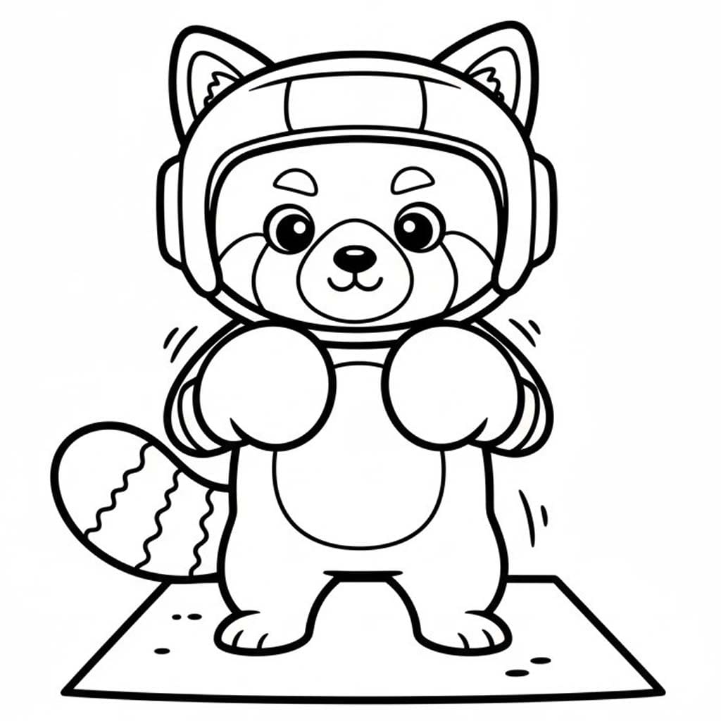 Nakreslete Panda červená k vytisknutí zdarma omalovánka