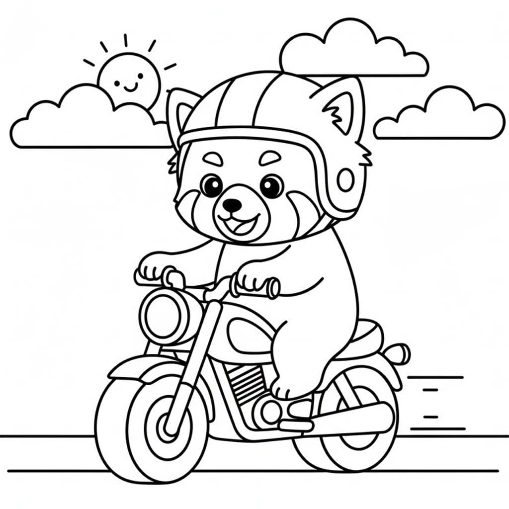 Nakreslete Panda červená k vytisknutí omalovánka