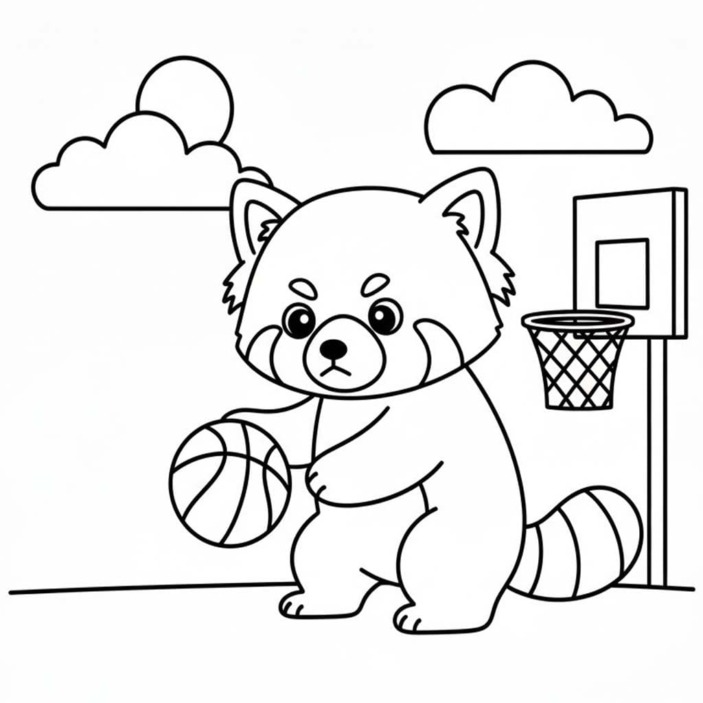 Nakreslete Panda červená zdarma omalovánka