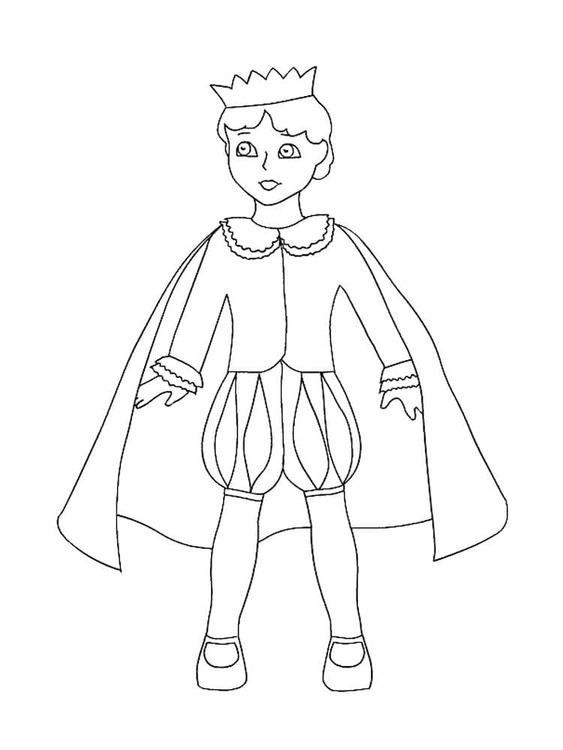 Nakreslete Princ zdarma prostý tisknutelné omalovánka