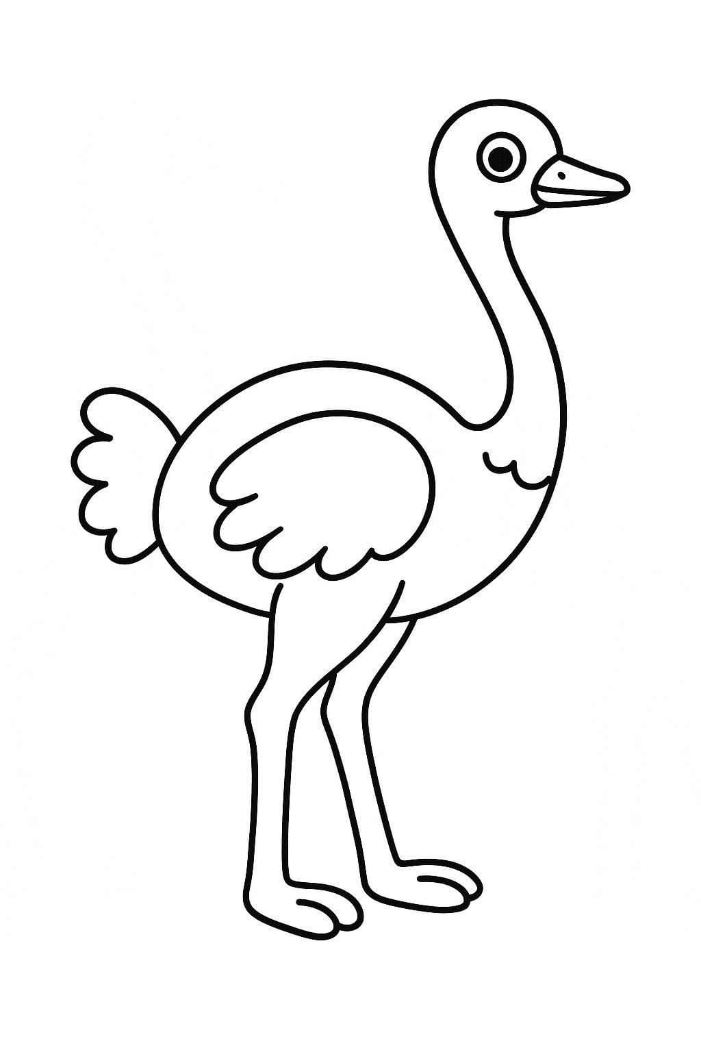 Nakreslete Pštros k vytisknutí omalovánka