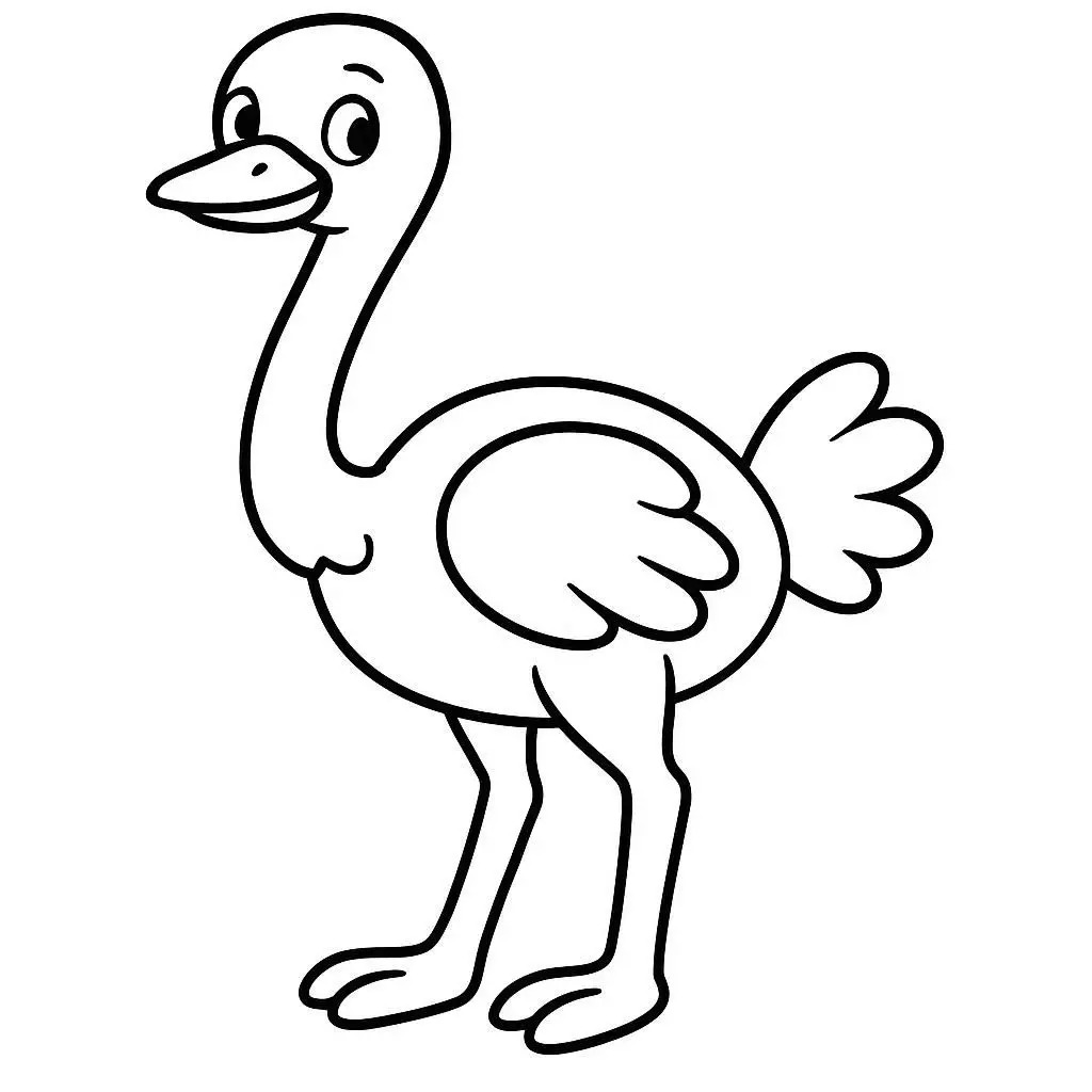 Nakreslete Pštros tisknutelné pro děti omalovánka