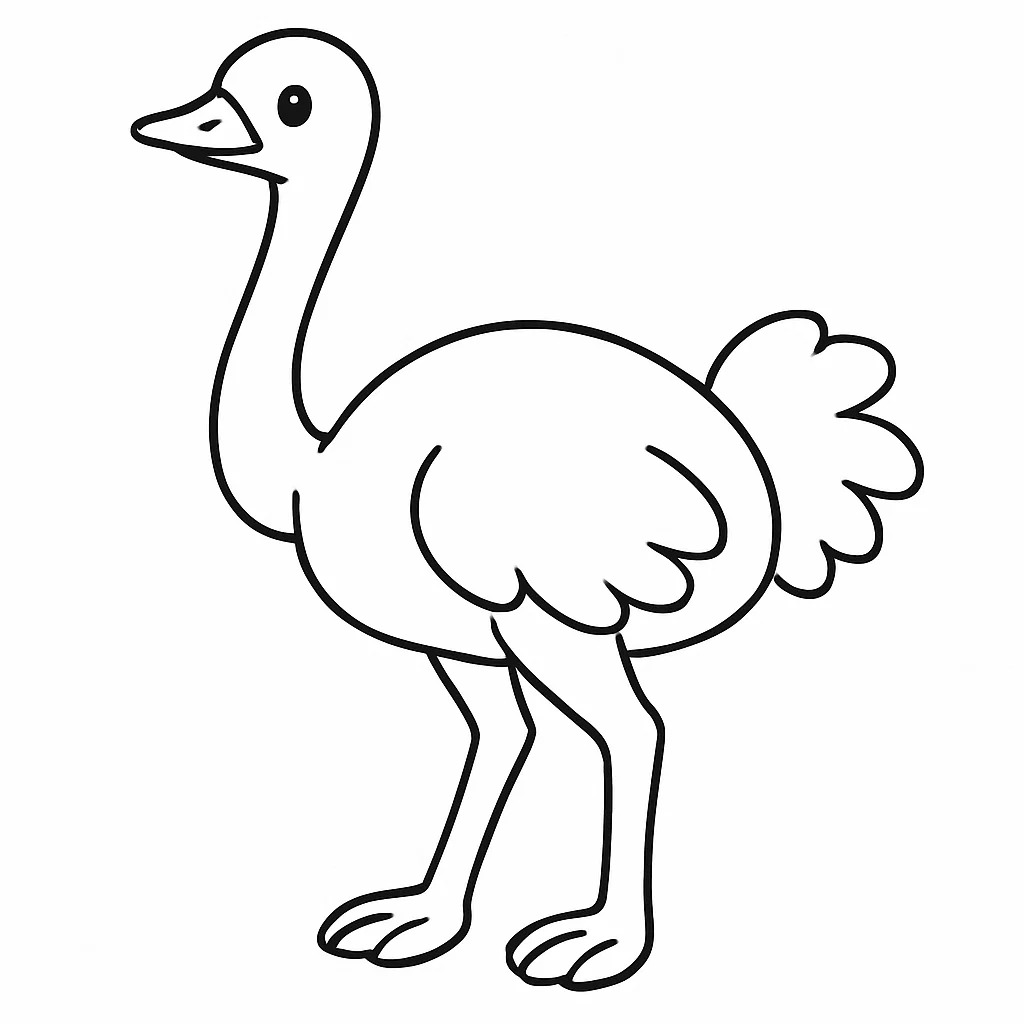 Nakreslete Pštros tisknutelné omalovánka