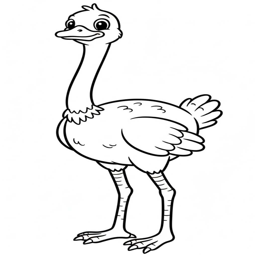 Nakreslete Pštros omalovánka