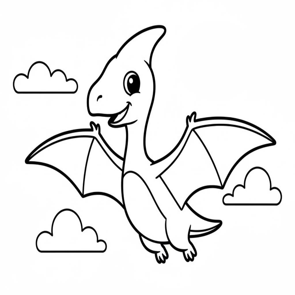 Nakreslete Pterodaktyl 2 omalovánka