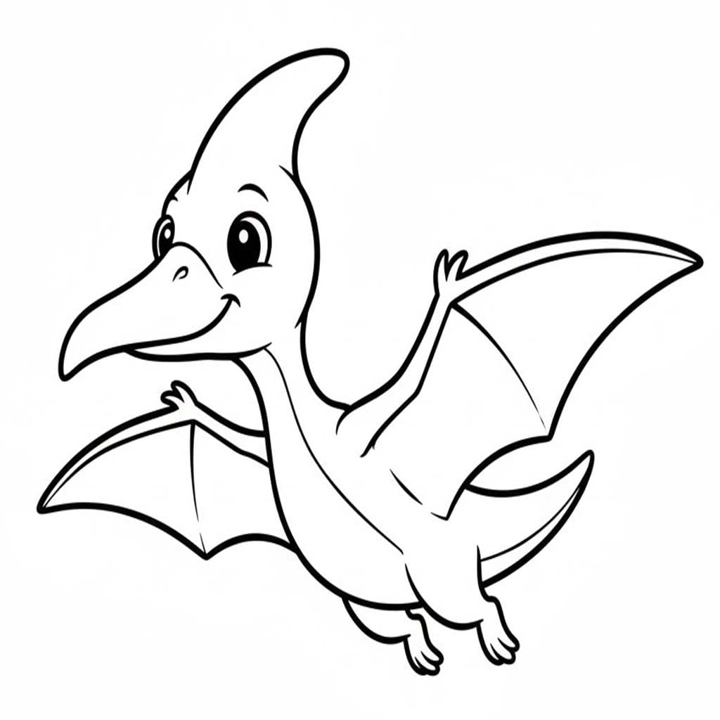 Nakreslete Pterodaktyl 3 omalovánka